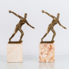 OKÄND KONSTNÄR, 2 st skulpturer, brons, 1900-tal