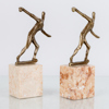 OKÄND KONSTNÄR, 2 st skulpturer, brons, 1900-tal