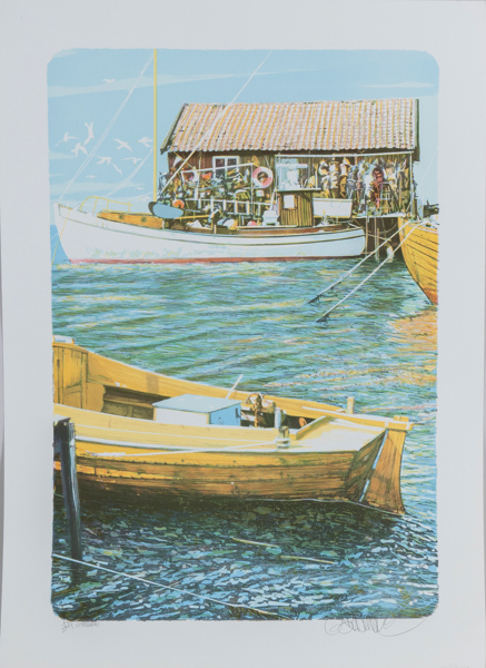 GÖRAN HAHNE (född 1943), färglitografi, signerad, EA