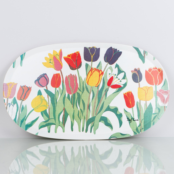  JOSEF FRANK, bricka, "Tulpaner", Firma Svenskt Tenn AB, 1900-talets slut