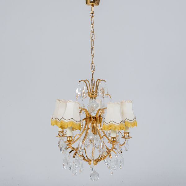 TAKKRONA, mässing och glas, barockstil, 1900-talets andra hälft