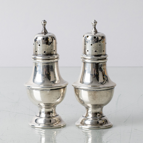 STRÖARE, 1 par, silver, London, England, 1916, tot vikt ca 50 g