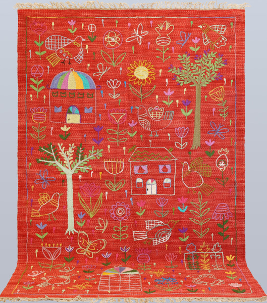 MATTA, Kelim, broderat mönster, ca 180 x 110 cm