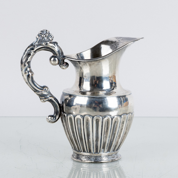 GRÄDDKANNA, silver, otydliga stämplar, Sverige, 1800-tal, vikt ca 100 g