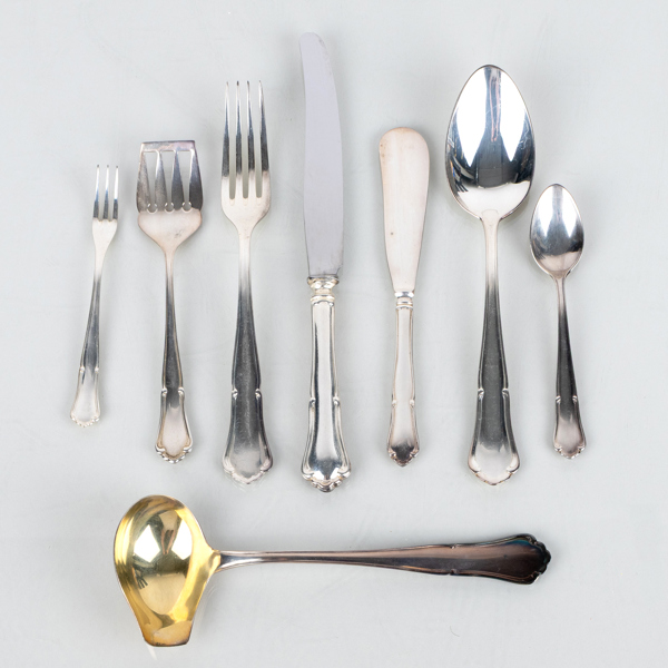 BESTICK, 62 del, nysilver, "Saga", Skandia, 1900-tal