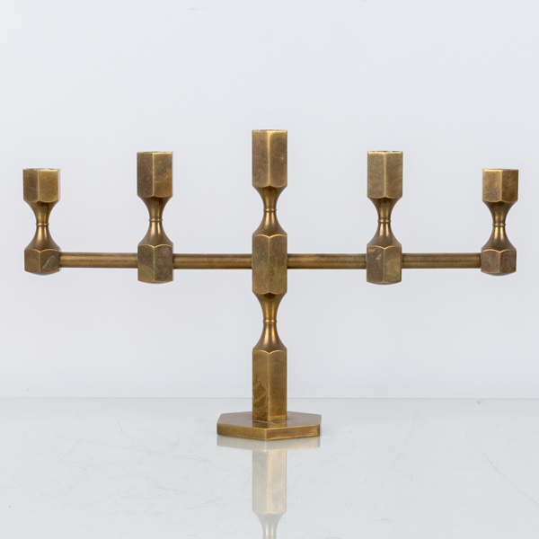 KANDELABER, mässing, Metallslöjden Gusum, signerad och daterad BK 1975