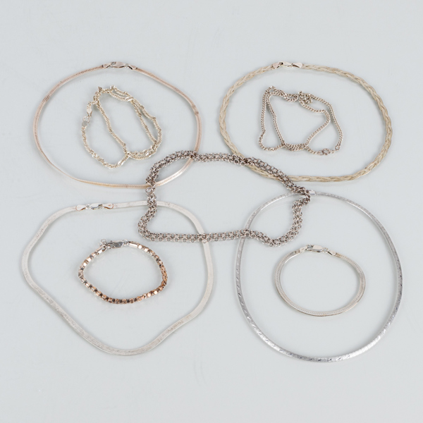 SAMLING SMYCKEN, 9 st, silver/sterlingsilver, 1900-tal