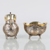 SOCKERKÅL OCH GRÄDDKANNA, silver, rokokostil, 1900-talets första hälft
