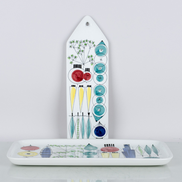 MARIANNE WESTMAN, bricka och skärbräda, porslin, "Picknick", Rörstrand