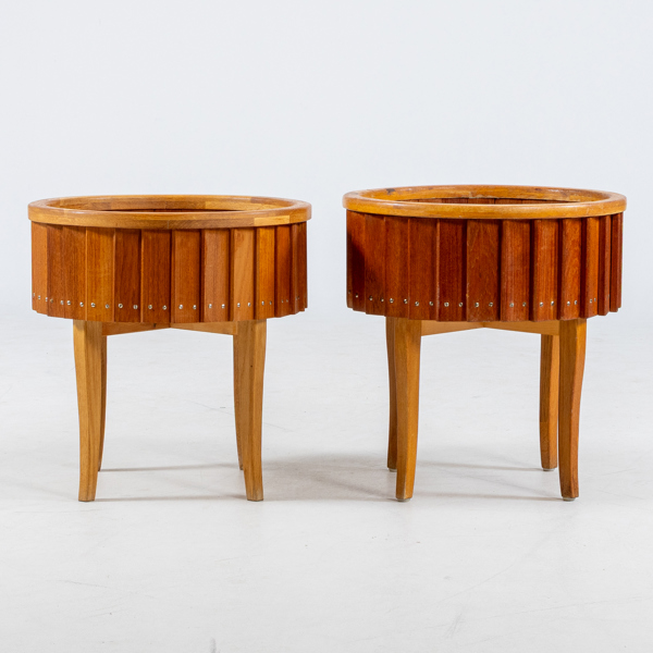 BLOMBORD, 1 par, teak och ek, 1900-talets mitt