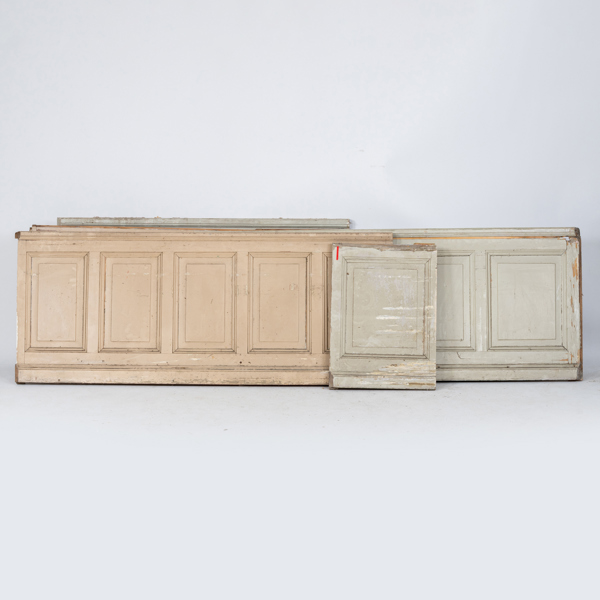 BRÖSTPANEL, 7 del, målat trä, 1800-tal