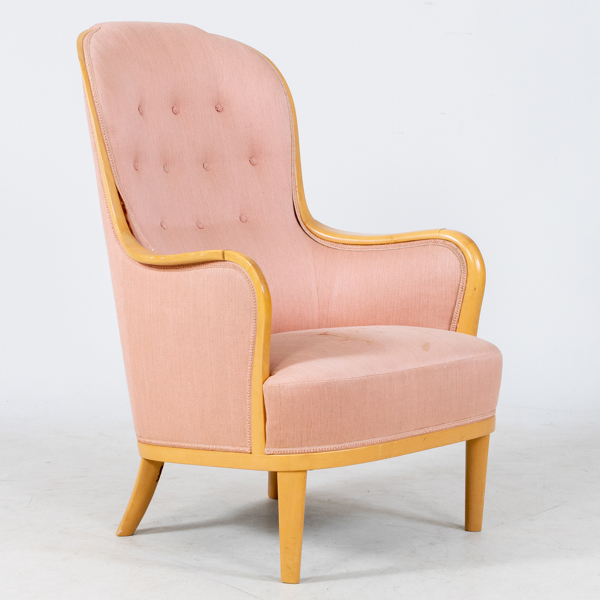 CARL MALMSTEN, fåtölj, "Vår fru", OH Sjögren, Tranås, 1900-talets andra hälft 