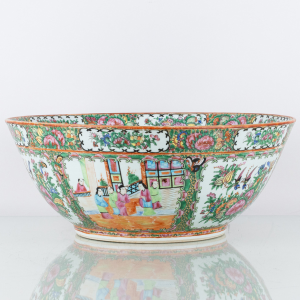 BÅLSKÅL, porslin, Kanton, Kina, 1800-tal