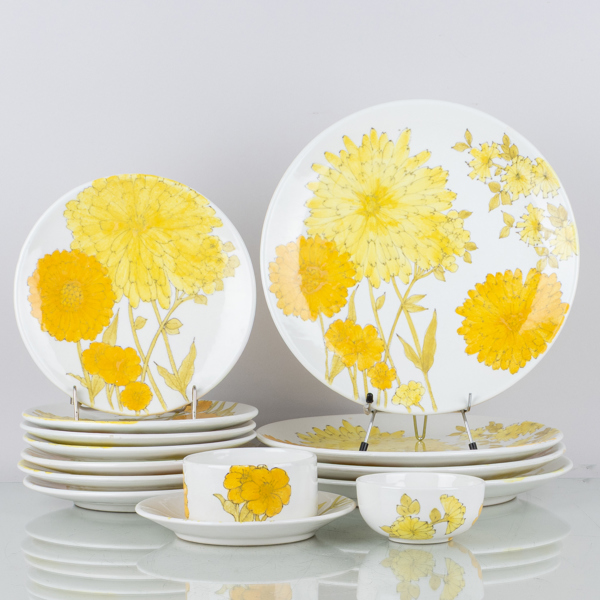 SERVISPORSLIN, 14 del, porslin, Ernestine, Salerno, Italien, 1900-talets andra hälft