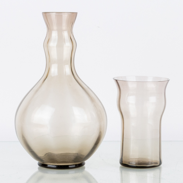 EDWARD HALD, nattkaraff, glas, Sandviks Glasbruk, 1900-talets första hälft