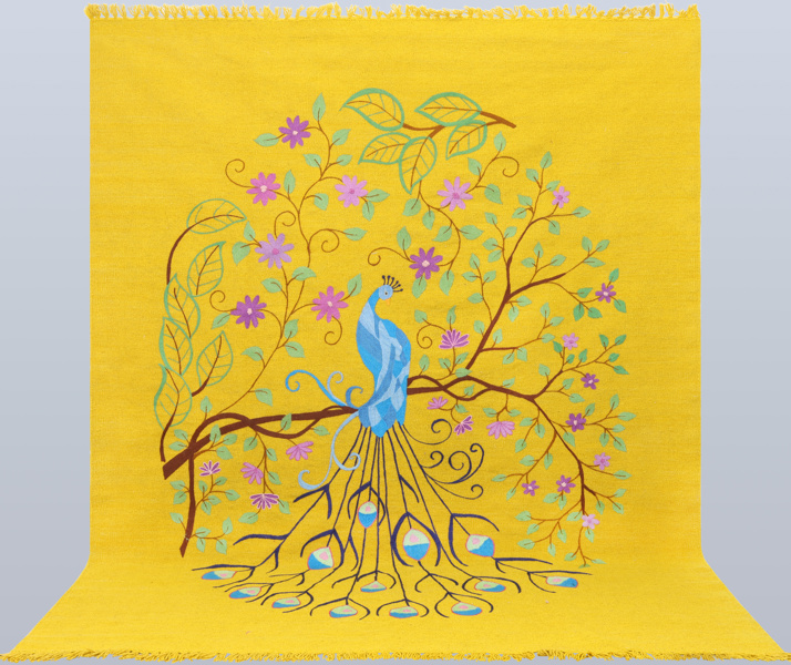 MATTA, Kelim, broderat mönster, ca 230 x 180 cm