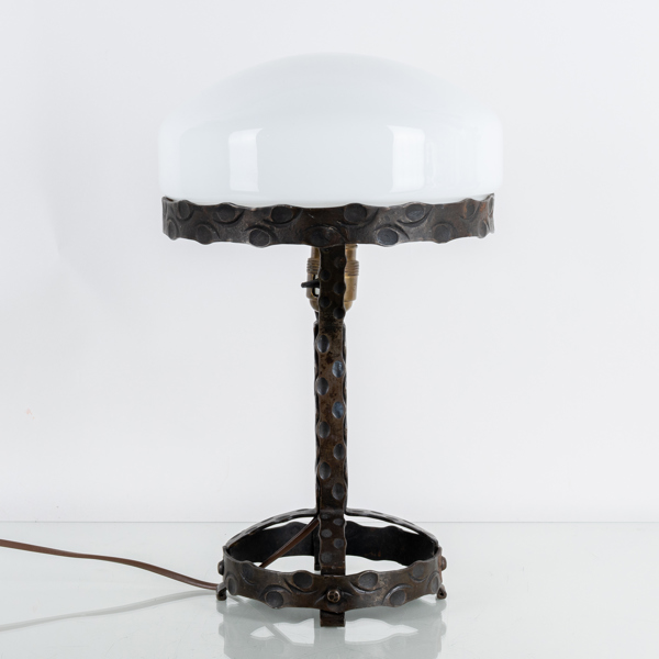 BORDSLAMPA, koppar och glas, 1900-talets första hälft