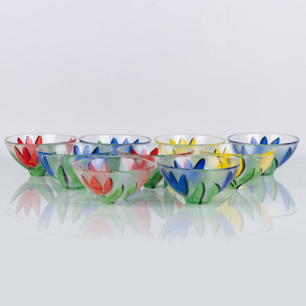 ULRIKA HYDMAN VALLIEN, 9 st, skålar, glas, "Tulip", Kosta Boda, signerade