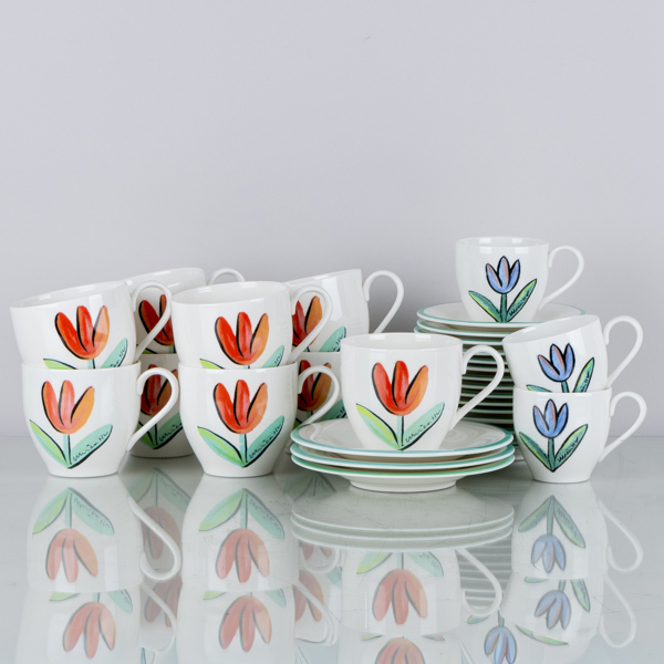 ULRIKA HYDMAN VALLIEN, 12 del, servisporslin, "Tulipa", 1900-/2000-tal