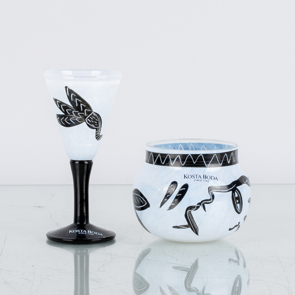 ULRICA HYDMAN-VALLIEN, 2 del, miniatyrer, glas, Kosta Boda, Artist Collection, signerade