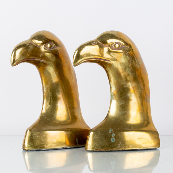 BOKSTÖD, 1 par, mässing, orientaliska, 1900-talets andra hälft 