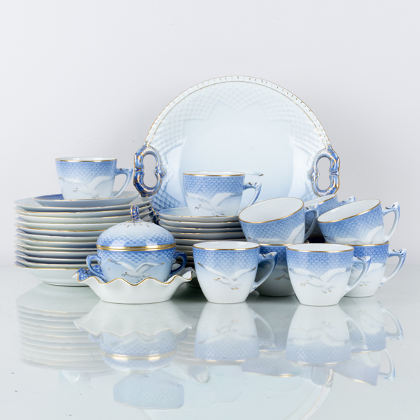 KAFFESERVIS, 24 del, porslin, "Måsen", Bing & Gröndahl