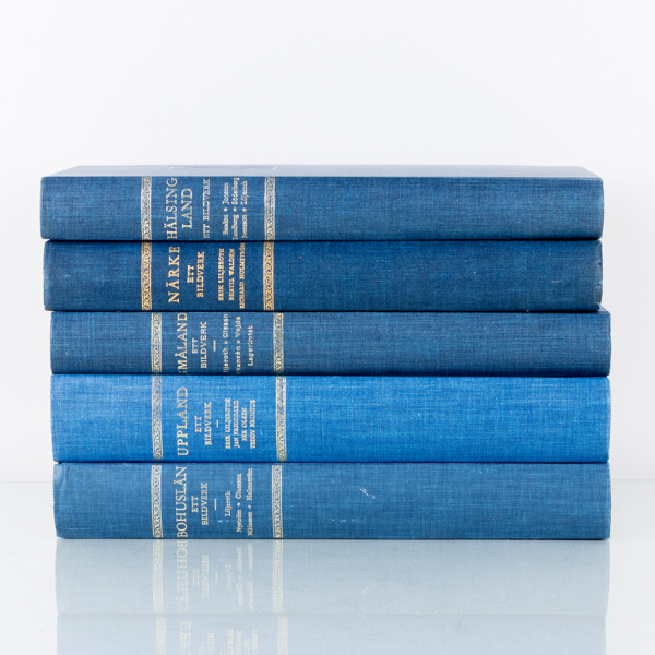 BÖCKER, 5 vol, Uppland, Småland, Bohuslän, Hälsingland, Närke - Ett Bildverk, Allhems Förlag Malmö, 