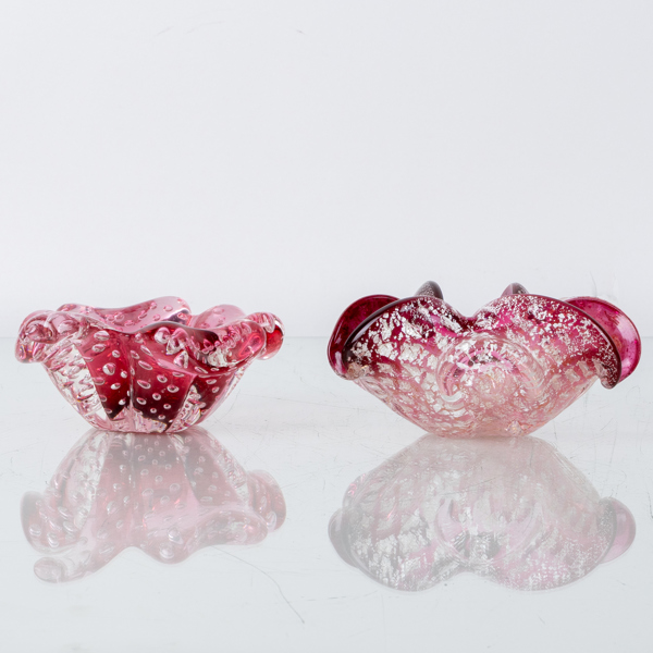 SKÅLAR, 2 st, glas, 1900-talets mitt