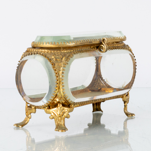 KLOCKGÖMMA/SKRIN, mässing och glas, 1800-/1900-tal