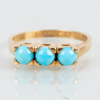 RING, 18k guld, med turkosa stenar
