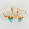ÖRHÄNGEN, 1 par, 18k guld, med turkosa stenar