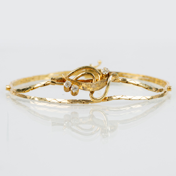 ARMBAND, förgyllt silver, mned vita stenar, 1900-tal