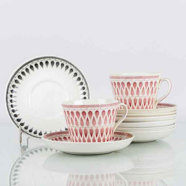 SERVISPORSLIN, flintgods, "Lillemor", Gefle, 1900-talets mitt 