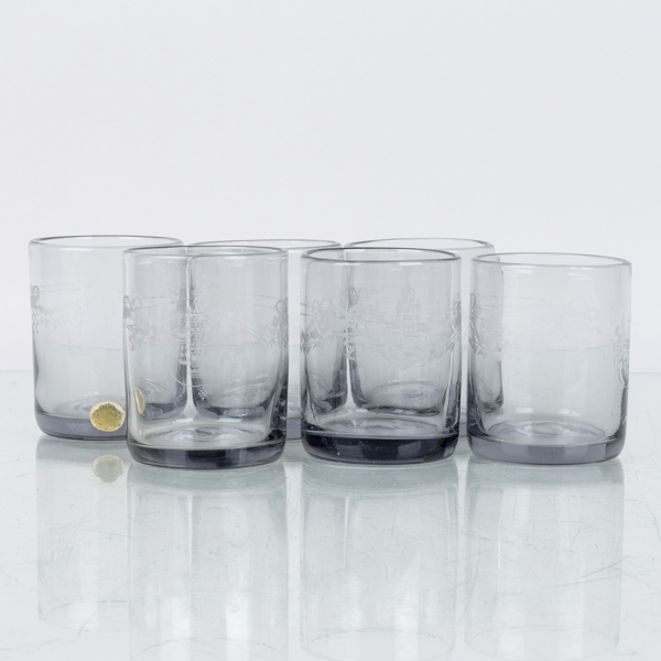 SELTERGLAS, 6 st, glas, "Antik", Reijmyre glasbruk, sannolikt 1900-talets andra hälft 