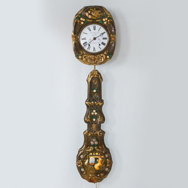 VÄGGUR, bemålad metall, 1800-tal