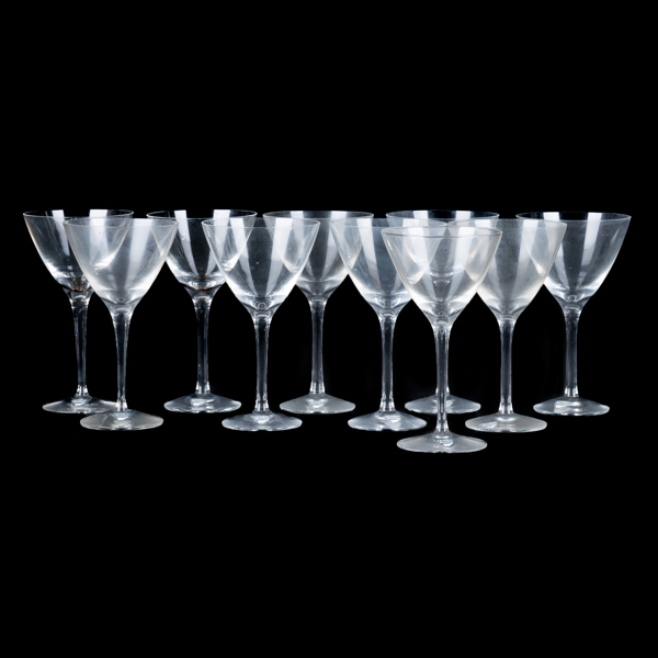 NILS LANDBERG, 10 st cocktailglas, "Illusion", Orrefors