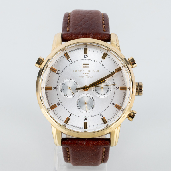 HERRARMBANDSUR, Tommy Hillfiger, kronograf, stål, 2000-tal