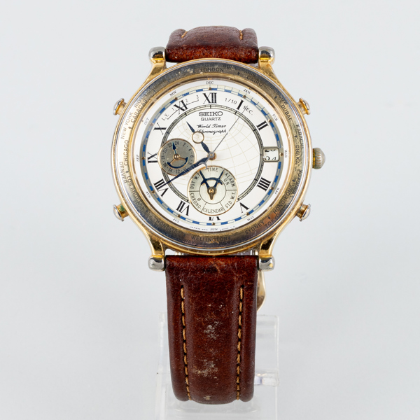 HERRARMBANDSUR, Seiko, kronograf, stål, 2000-tal