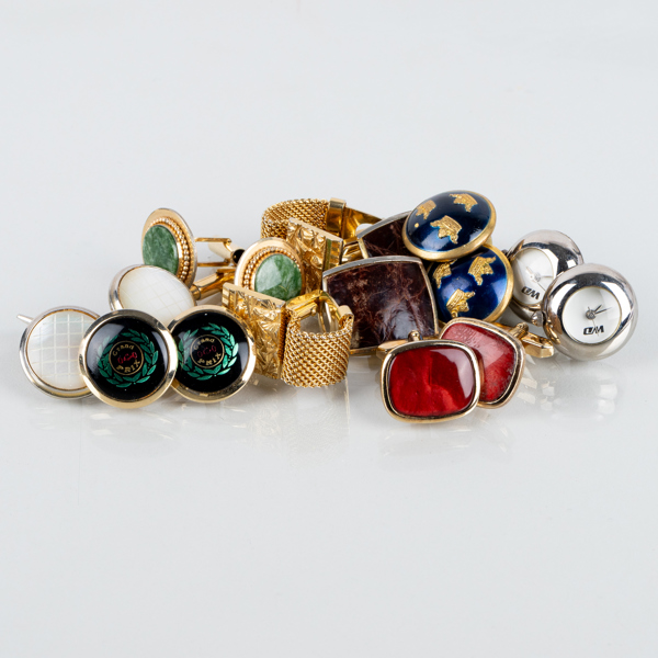 MANSCHETTKNAPPAR, 8 par, 1900-talets andra hälft