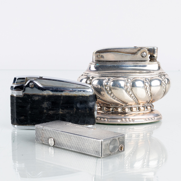 TÄNDARE, 3 st, Ronson och Dunhill, 1900-tal