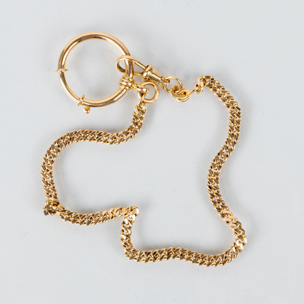 KLOCKKEDJA, 18k guld, vikt ca 10,2 g