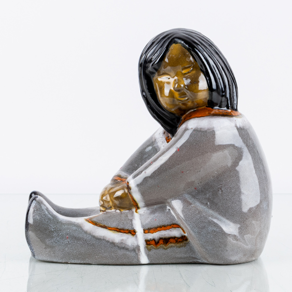 VICKE LINDSTRAND, figur, stengods, "Eskimå", Upsala Ekeby