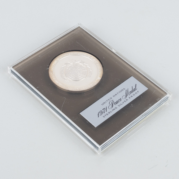 FRANKLIN MINT, fredsmedalj, sterlingsilver, United Nations 1971