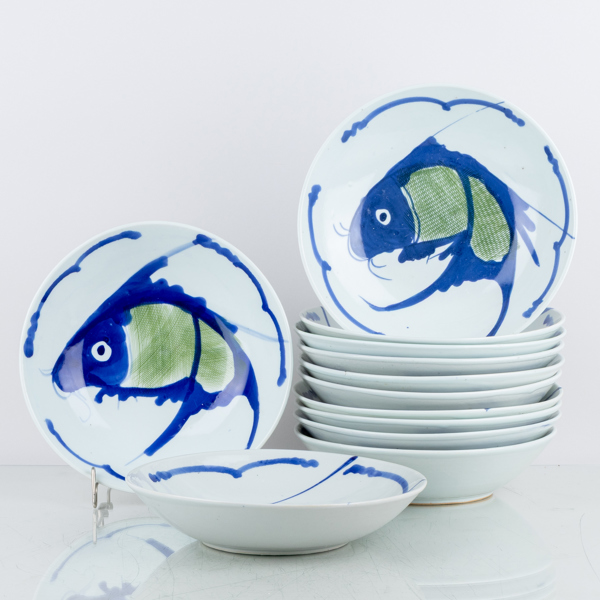 DJUPA TALLRIKAR, 12 st, porslin, Kina, 1900-tal