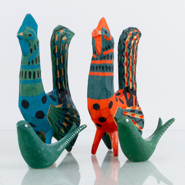 FIGURER, 4 st, målat trä, 1900-tal