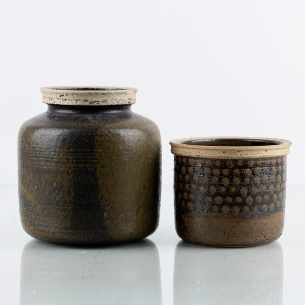 KARIN BJÖRQUIST, skål och vas, stengods, Gustavsbergs Studio, signerade