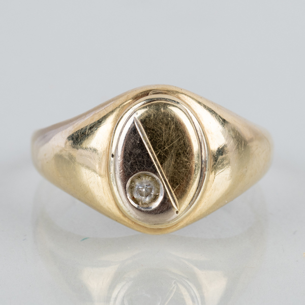 RING, 14k guld med vit sten