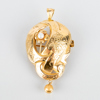 BROSCH / HÄNGE, 18k guld, med pärla