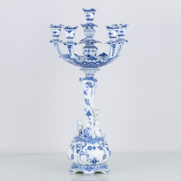 KANDELABER, "Musselmalet", modell 1006, Arnold Krogh, Royal Copenhagen