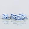ROYAL COPENHAGEN, 7 st, kaffekoppar med fat, porslin, "Musselmalet", modell 1036, Danmark